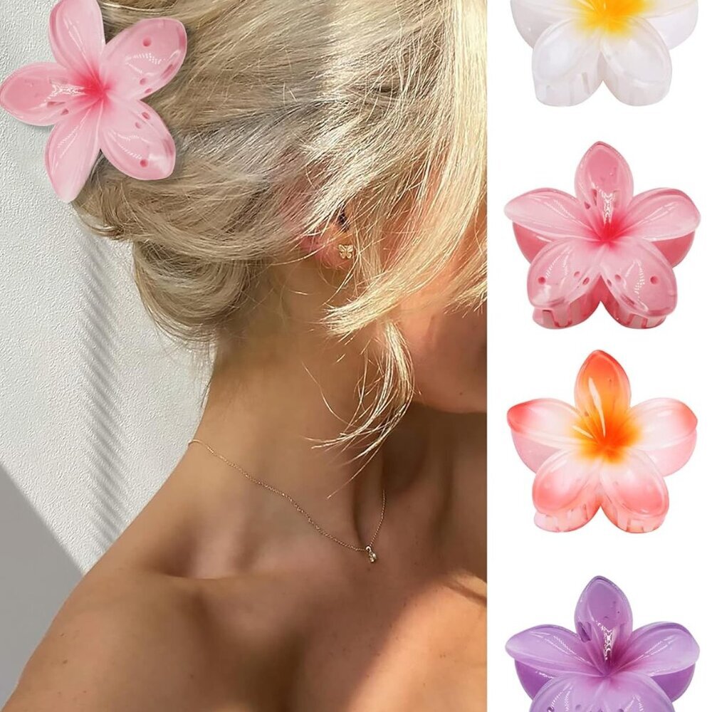 Flower Hir Clw Clips-4PCS for Thick Hir,Strong Hold Nonslip,Hwiin,Cute Lrge Hir
